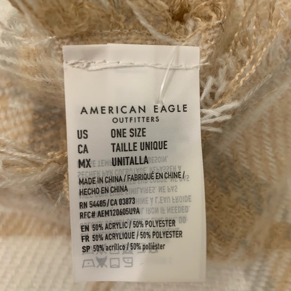 Aerie, cream/tan/gray scarf, 30”x80.” Cozy, blanket scarf. NWT. Fall is coming! - Picture 4 of 5